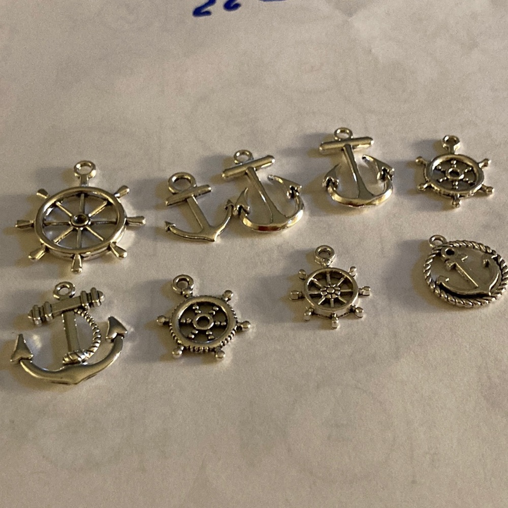 Lot of 9 charms/pendants Nautical theme for jewelry